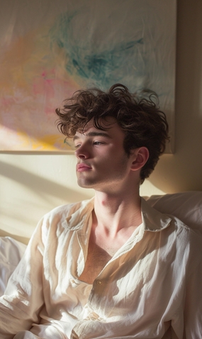 欧美光影艺术慵懒风格帅哥图片